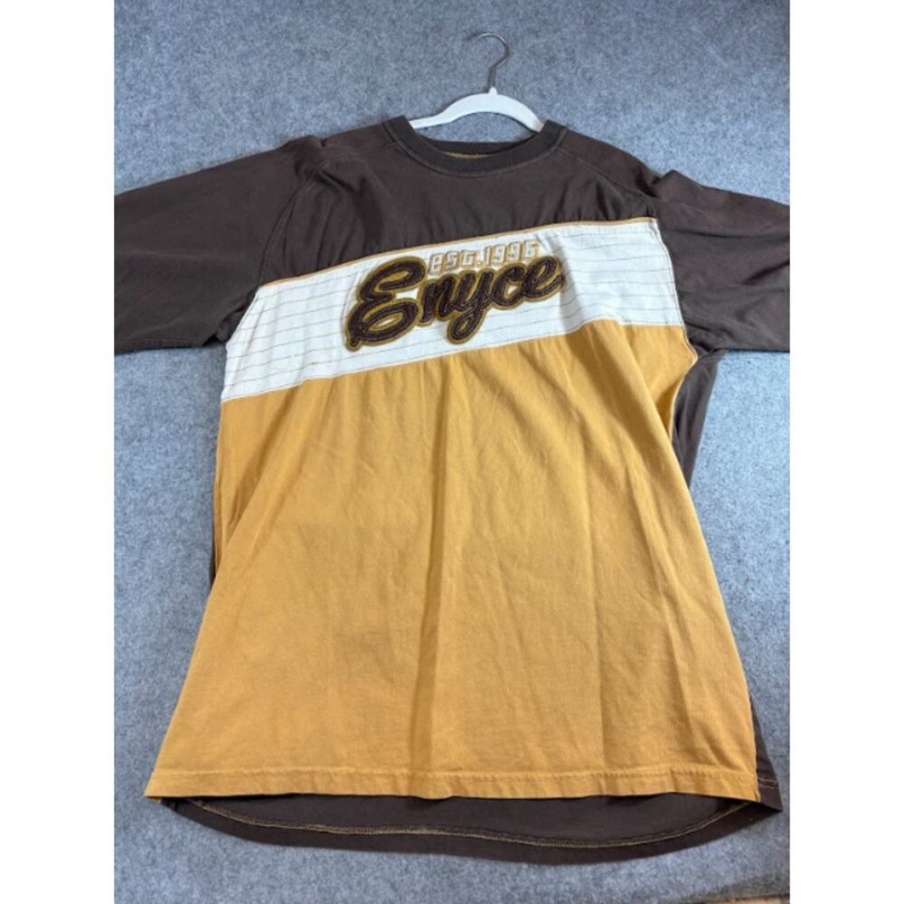 Vintage Y2K Enyce Colorblock Embroidered Spellout Shirt Mens XL Hip Hop Skater